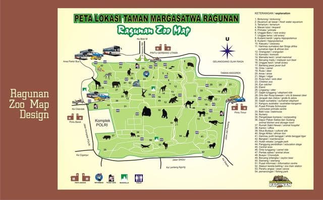 Jakarta dierentuin park plattegrond