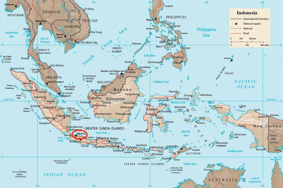 Jakarta op Java - Indonesië kaart